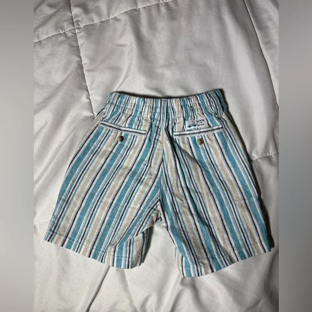 Jamie and Jack Striped Linen Blend Shorts Size 6-12 months
